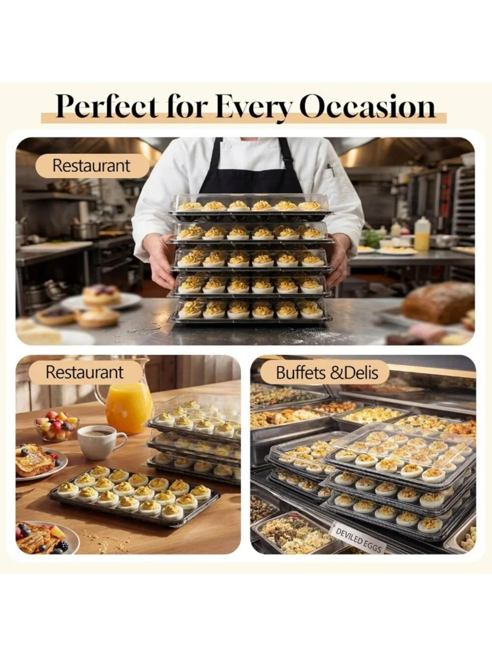 Extra Large Deviled Egg Containers with Lids - 10 Pack, Food Safe & BPA-Free